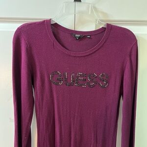 Guess Girl’s Magenta Long Sleeve Fitted Sweater Dress